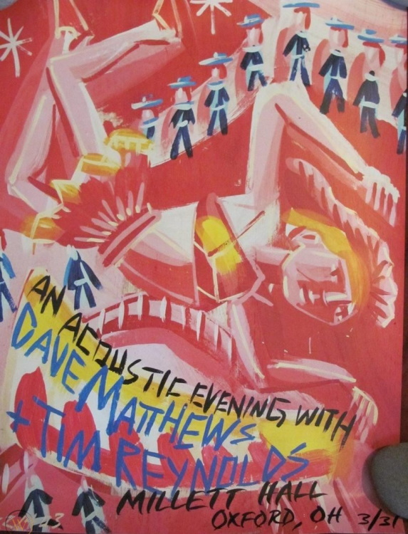 Steve Keene — Dave Matthews Band, John D. Millett Hall (Miami University), Oxford, OH · Mar 31, 2003 Poster