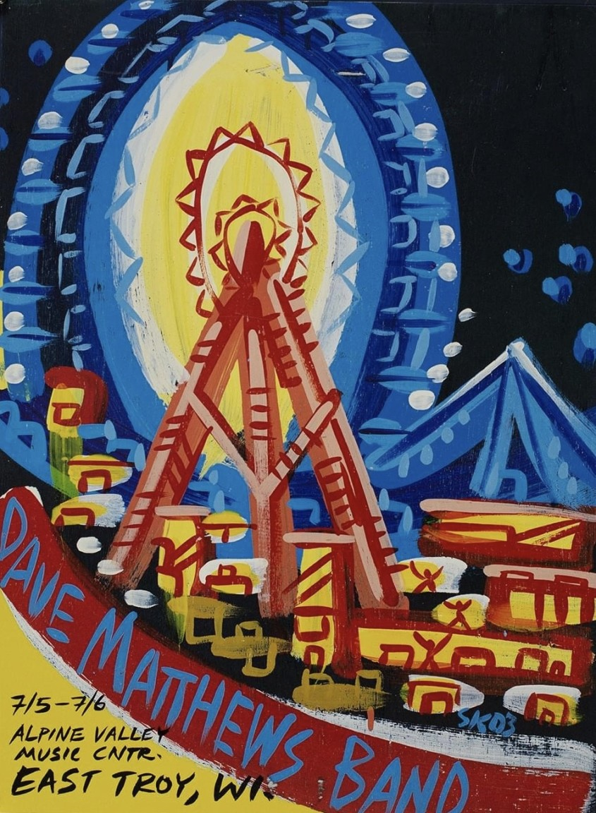 Steve Keene — Dave Matthews Band, Alpine Valley Music Theatre, East Troy, WI · Jul 5–6, 2003 Poster