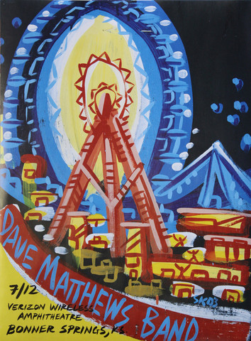 Steve Keene — Dave Matthews Band, Verizon Wireless Amphitheater Kansas City, Bonner Springs, KS · Jul 12, 2003 Poster