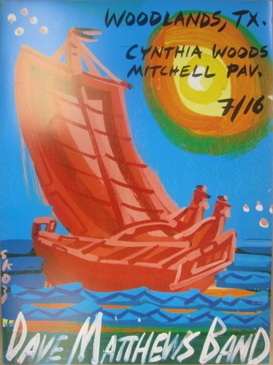 Steve Keene — Dave Matthews Band, The Cynthia Woods Mitchell Pavilion, The Woodlands, TX · Jul 16, 2003 Poster