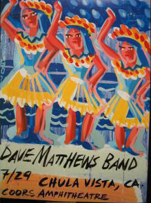 Steve Keene — Dave Matthews Band, Coors Amphitheatre, Chula Vista, CA · Jul 29, 2003 Poster