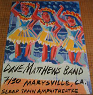Steve Keene — Dave Matthews Band, Sleep Train Amphitheatre, Wheatland, CA · Jul 30, 2003 Poster