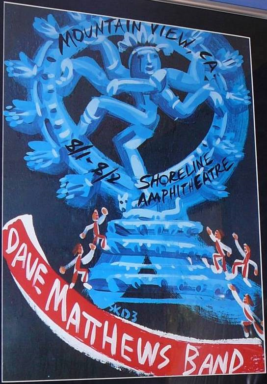 Steve Keene — Dave Matthews Band, Shoreline Amphitheatre at Mountain View, Mountain View, CA · Aug 1–2, 2003 Poster