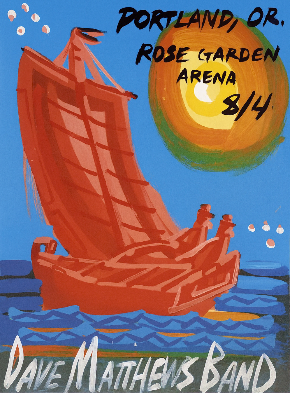 Steve Keene — Dave Matthews Band, Rose Garden Arena (Rose Quarter), Portland, OR · Aug 4, 2003 Poster