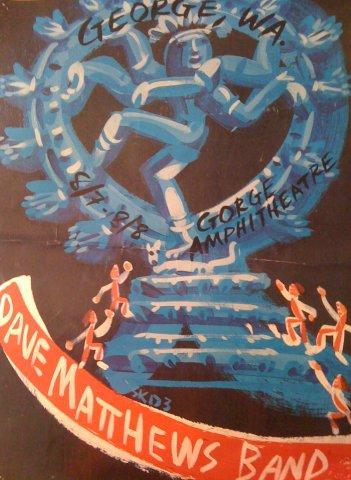 Steve Keene — Dave Matthews Band, The Gorge Amphitheatre, George, WA · Aug 7–8, 2003 Poster