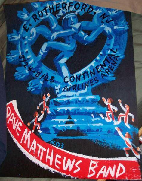 Steve Keene — Dave Matthews Band, Continental Airlines Arena, East Rutherford, NJ · Aug 24–25, 2003 Poster