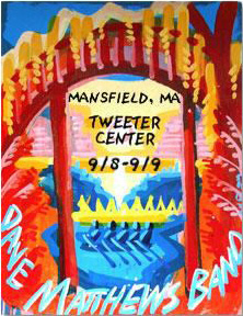 Steve Keene — Dave Matthews Band, Xfinity Center, Mansfield, MA · Sep 8–9, 2003 Poster