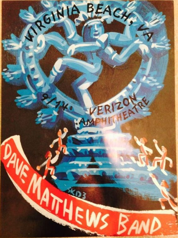 Steve Keene — Dave Matthews Band, Veterans United Home Loans Amphitheater at Virginia Beach, Virginia Beach, VA · Sep 14, 2003 Poster