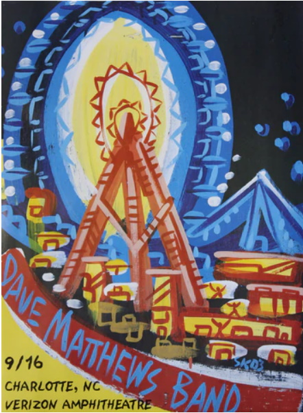Steve Keene — Dave Matthews Band, PNC Music Pavilion, Charlotte, NC · Sep 16, 2003 Poster