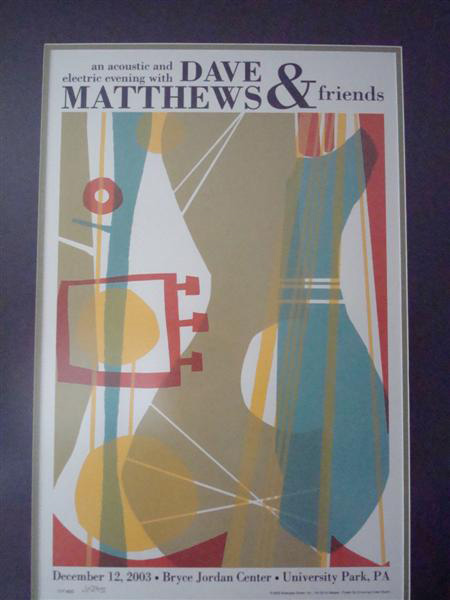 Dave Matthews Band Poster, Bryce Jordan Center (The Pennsylvania State University), University Park, PA · Dec 12, 2003 Poster