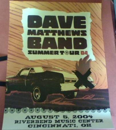 Studio One Designs — Dave Matthews Band, Riverbend Music Center, Cincinnati, OH · Aug 5, 2004 Poster