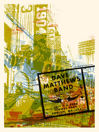 FarmBarn Art Co. — Dave Matthews Band, Fenway Park, Boston, MA · Jul 7–8, 2006 Poster