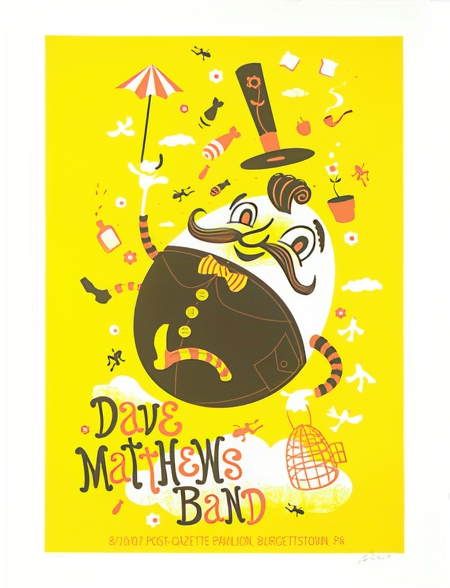 Methane Studios — Dave Matthews Band, The Pavilion at Star Lake, Burgettstown, PA · Aug 10, 2007 Poster