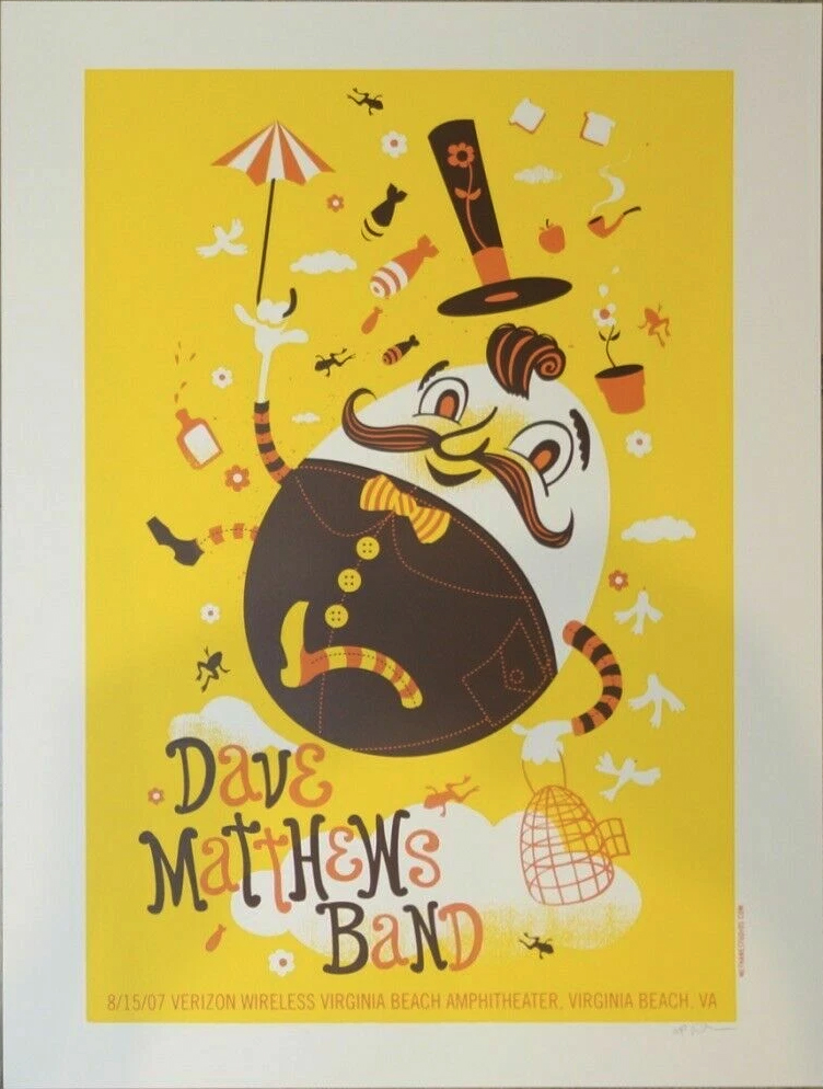 Methane Studios — Dave Matthews Band, Veterans United Home Loans Amphitheater at Virginia Beach, Virginia Beach, VA · Aug 15, 2007 Poster