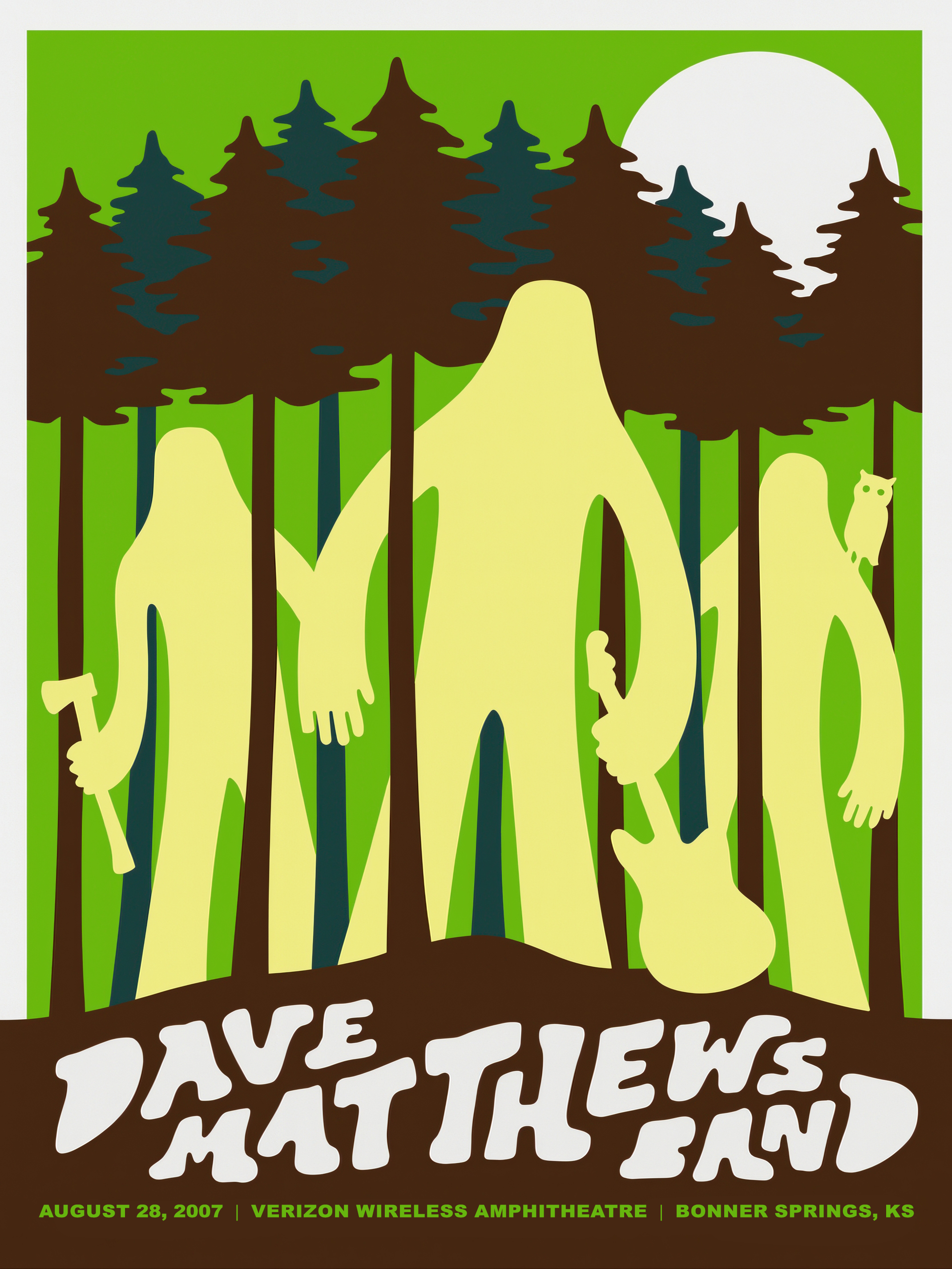 Doublenaut Studios — Dave Matthews Band, Verizon Wireless Amphitheater Kansas City, Bonner Springs, KS · Aug 28, 2007 Poster