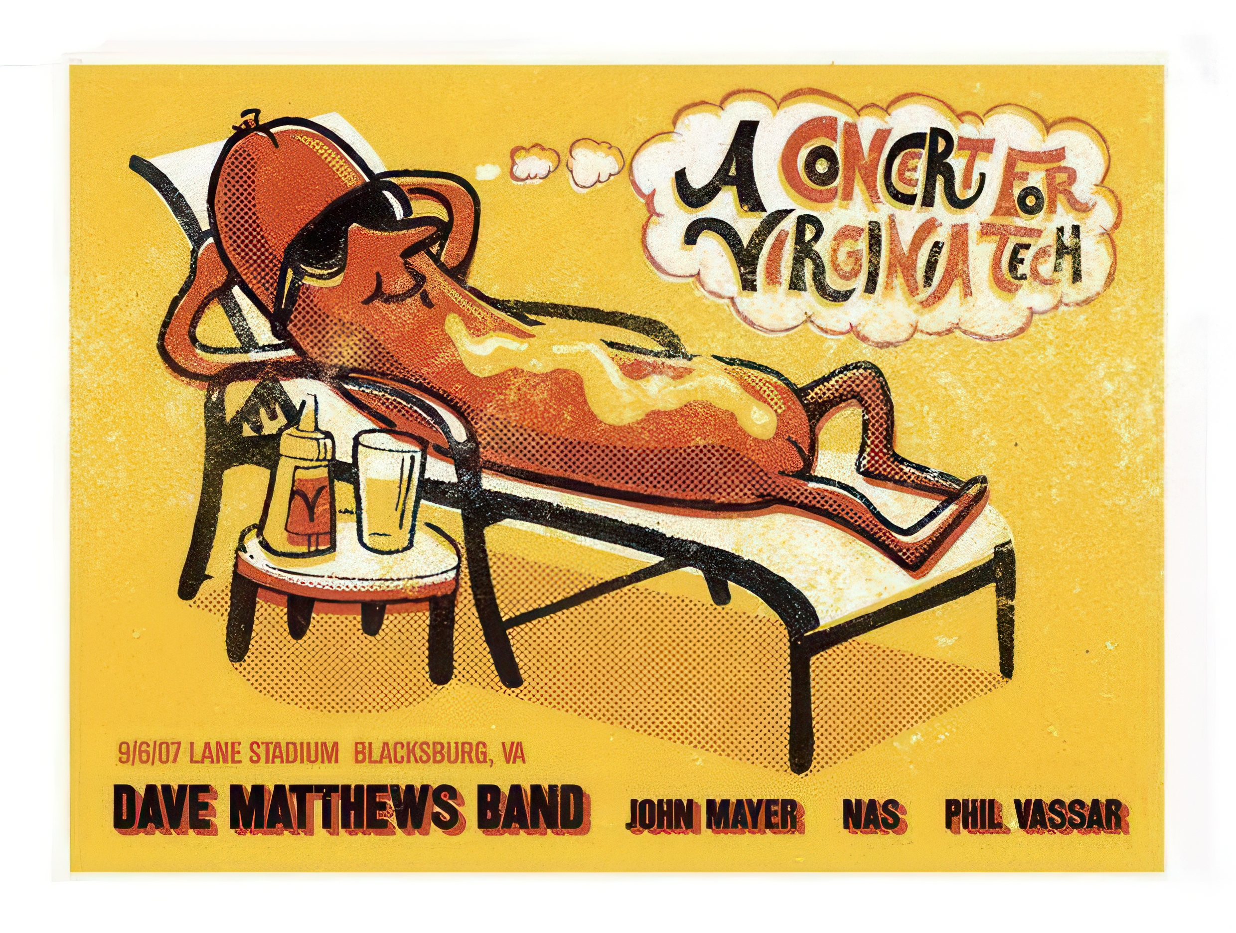 Methane Studios — Dave Matthews Band, Lane Stadium (Virginia Polytechnic Institute & State University), Blacksburg, VA · Sep 6, 2007 Poster