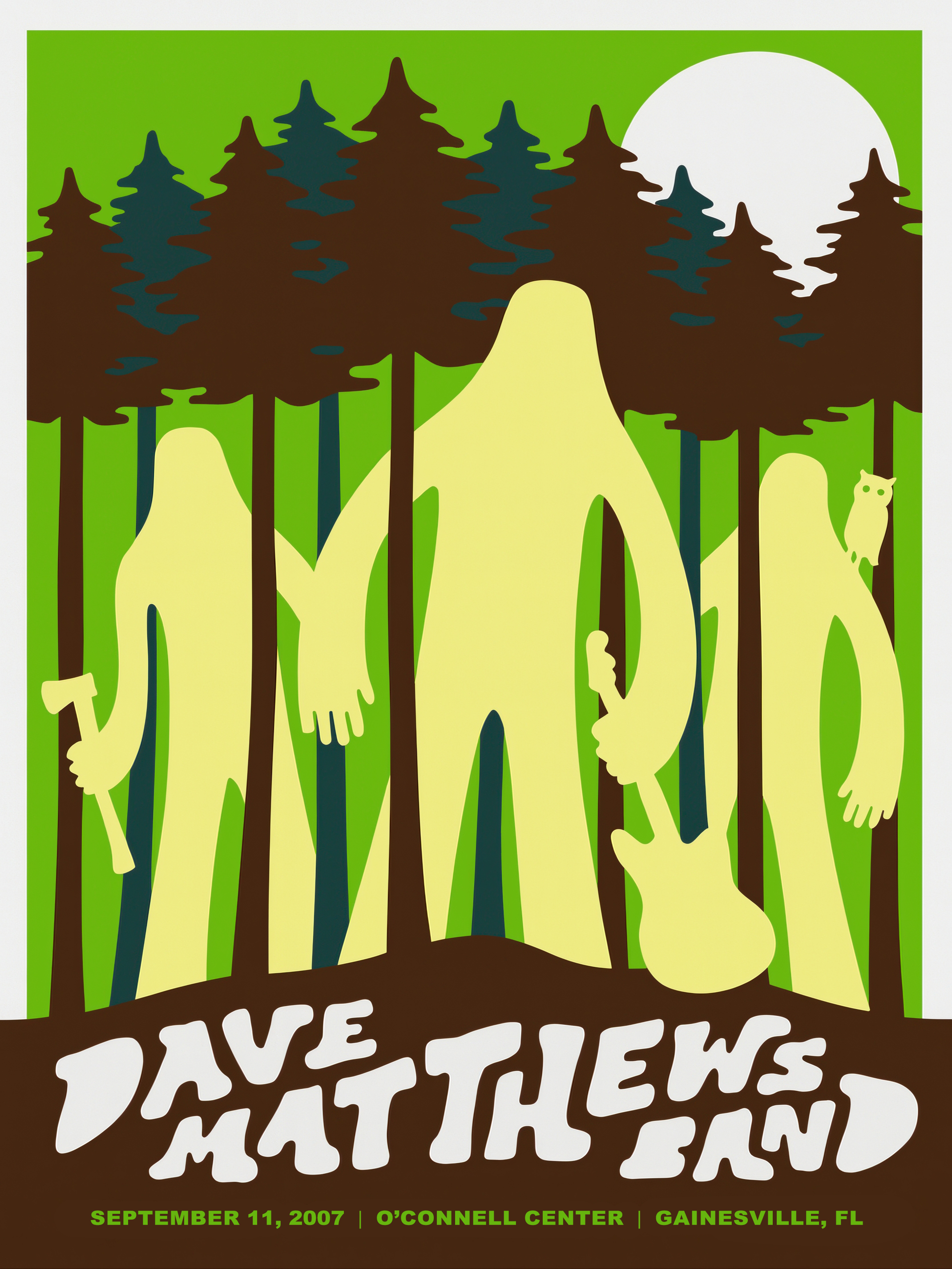Doublenaut Studios — Dave Matthews Band, Stephen C. O'Connell Center (University of Florida), Gainesville, FL · Sep 11, 2007 Poster
