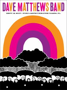 Doublenaut Studios — Dave Matthews Band, MIDFLORIDA Credit Union Amphitheatre at the Florida State Fairgrounds, Tampa, FL · Sep 12, 2007 Poster