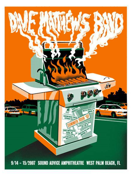 Methane Studios — Dave Matthews Band, iTHINK Financial Amphitheatre, West Palm Beach, FL · Sep 14–15, 2007 Poster