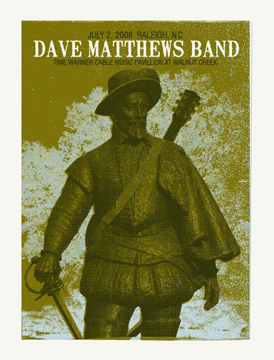 Matt Fleming — Dave Matthews Band, Coastal Credit Union Music Park at Walnut Creek, Raleigh, NC · Jul 2, 2008 Poster