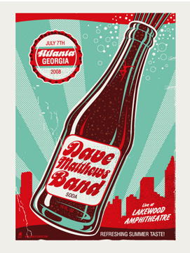 Methane Studios — Dave Matthews Band, Aaron's Amphitheatre at Lakewood, Atlanta, GA · Jul 7, 2008 Poster