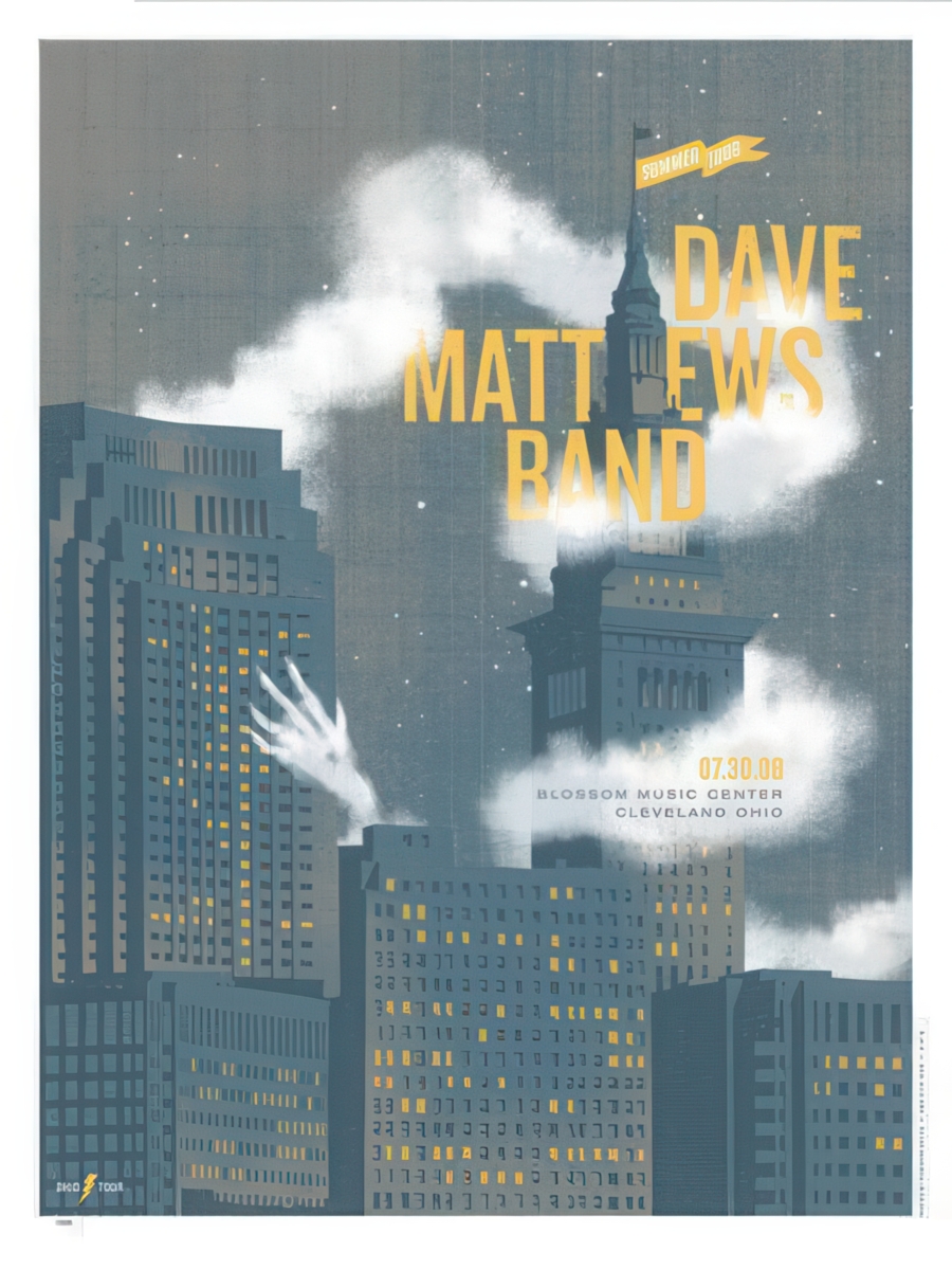 FarmBarn Art Co. — Dave Matthews Band, Blossom Music Center, Cuyahoga Falls, OH · Jul 30, 2008 Poster