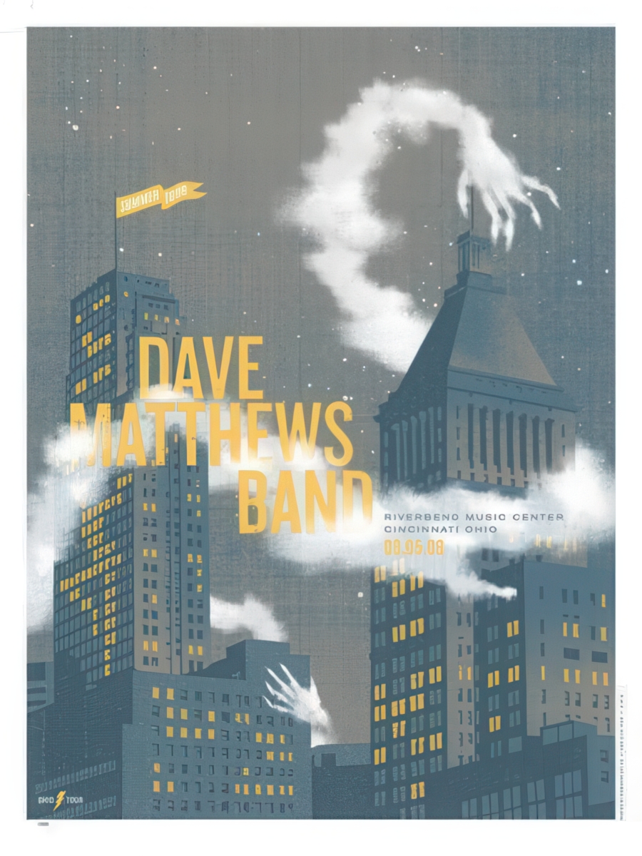 FarmBarn Art Co. — Dave Matthews Band, Riverbend Music Center, Cincinnati, OH · Aug 5, 2008 Poster