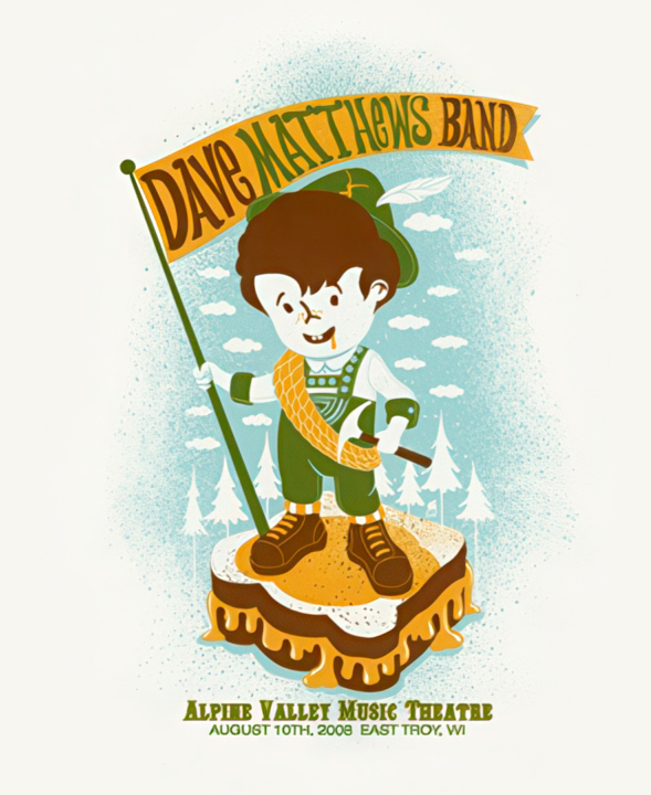Methane Studios — Dave Matthews Band, Alpine Valley Music Theatre, East Troy, WI · Aug 10, 2008 Poster