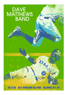 Methane Studios — Dave Matthews Band, AT&T Bricktown Ballpark, Oklahoma City, OK · Aug 13, 2008 Poster