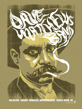 Methane Studios — Dave Matthews Band, Cricket Wireless Amphitheatre, Chula Vista, CA · Aug 22, 2008 Poster