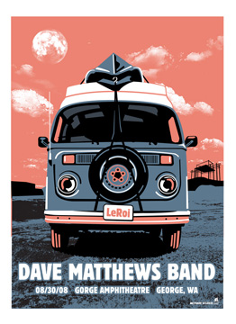 Methane Studios — Dave Matthews Band, The Gorge Amphitheatre, George, WA · Aug 31, 2008 Poster