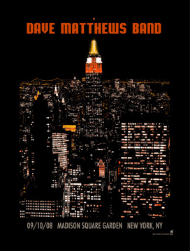 Methane Studios — Dave Matthews Band, Madison Square Garden, New York, NY · Sep 10, 2008 Poster