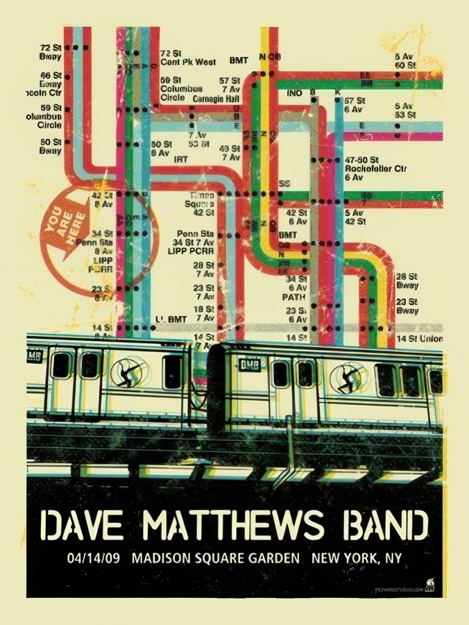Methane Studios — Dave Matthews Band, Madison Square Garden, New York, NY · Apr 14, 2009 Poster