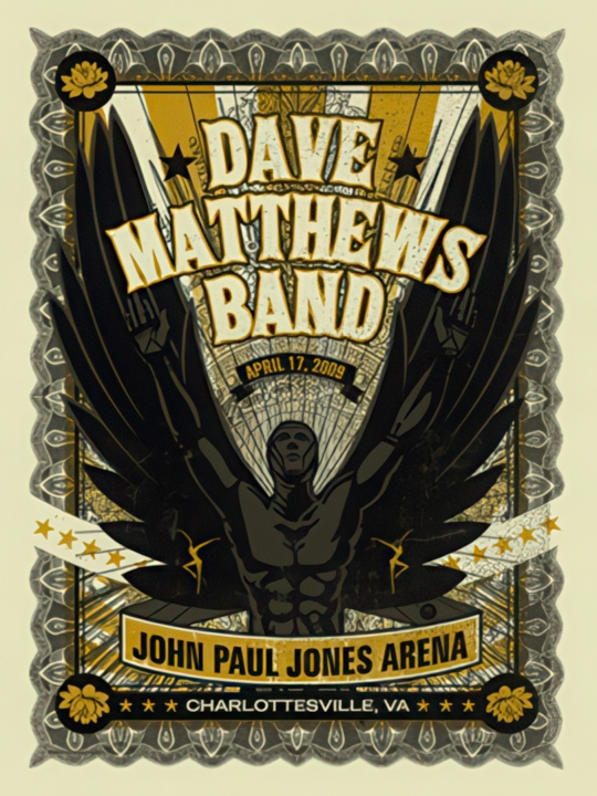 Methane Studios — Dave Matthews Band, John Paul Jones Arena (University of Virginia), Charlottesville, VA · Apr 17, 2009 Poster