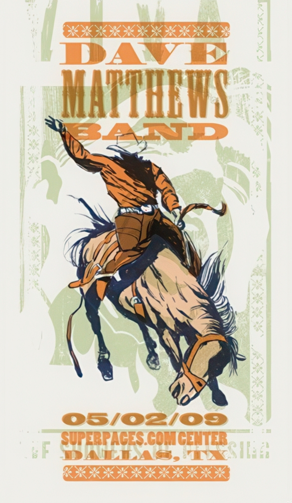 Methane Studios — Dave Matthews Band, Superpages.com Center, Dallas, TX · May 2, 2009 Poster
