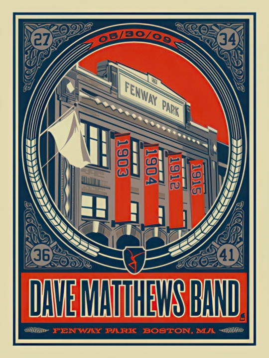 Methane Studios — Dave Matthews Band, Fenway Park, Boston, MA · May 30, 2009 Poster