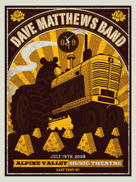 Methane Studios — Dave Matthews Band, Alpine Valley Music Theatre, East Troy, WI · Jul 19, 2009 Poster