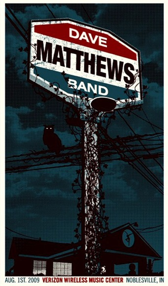 Methane Studios — Dave Matthews Band, Ruoff Music Center, Noblesville, IN · Aug 1, 2009 Poster