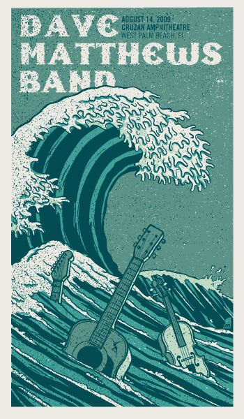 Methane Studios — Dave Matthews Band, Cruzan Amphitheatre, W. Palm Beach, FL · Aug 14, 2009 Poster
