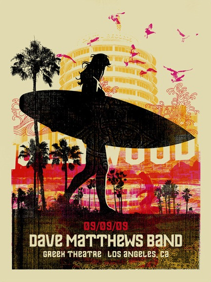 Methane Studios — Dave Matthews Band, Greek Theatre (Griffith Park), Los Angeles, CA · Sep 9, 2009 Poster