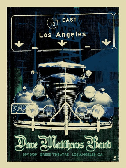 Methane Studios — Dave Matthews Band, Greek Theatre (Griffith Park), Los Angeles, CA · Sep 10, 2009 Poster