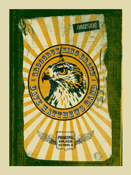 Methane Studios — Dave Matthews Band, Principal Park, Des Moines, IA · Sep 25, 2009 Poster