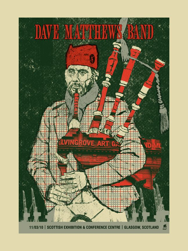 Methane Studios — Dave Matthews Band, Clyde Auditorium, Glasgow, SCT · Mar 11, 2010 Poster