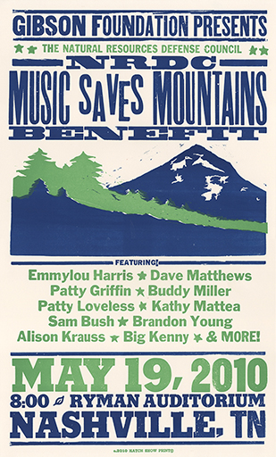 Hatch Show Print — Dave Matthews Band, Ryman Auditorium, Nashville, TN · May 19, 2010 Poster