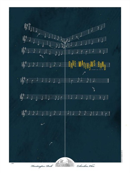 FarmBarn Art Co. — Dave Matthews Band, Huntington Park, Columbus, OH · Jun 22, 2010 Poster