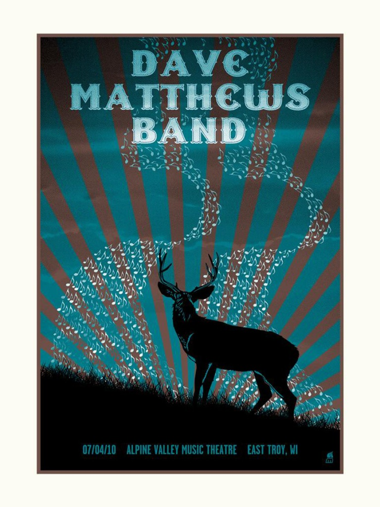 Methane Studios — Dave Matthews Band, Alpine Valley Music Theatre, East Troy, WI · Jul 4, 2010 Poster