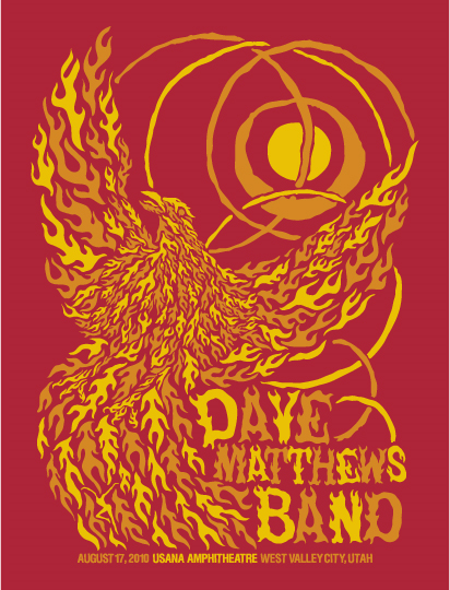 Furturtle Show Prints (Travis Bone) — Dave Matthews Band, USANA Amphitheatre, West Valley City, UT · Aug 17, 2010 Poster
