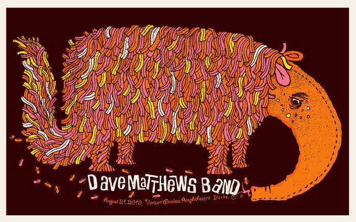 Methane Studios — Dave Matthews Band, Verizon Wireless Amphitheatre, Irvine, CA · Aug 21, 2010 Poster