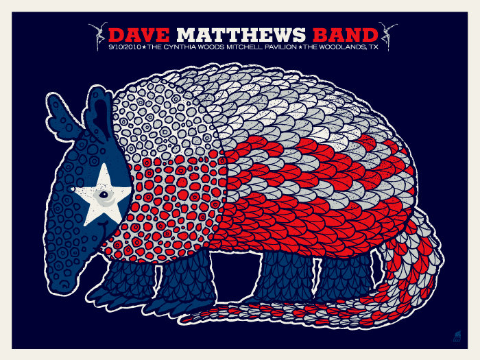 Methane Studios — Dave Matthews Band, The Cynthia Woods Mitchell Pavilion, The Woodlands, TX · Sep 10, 2010 Poster
