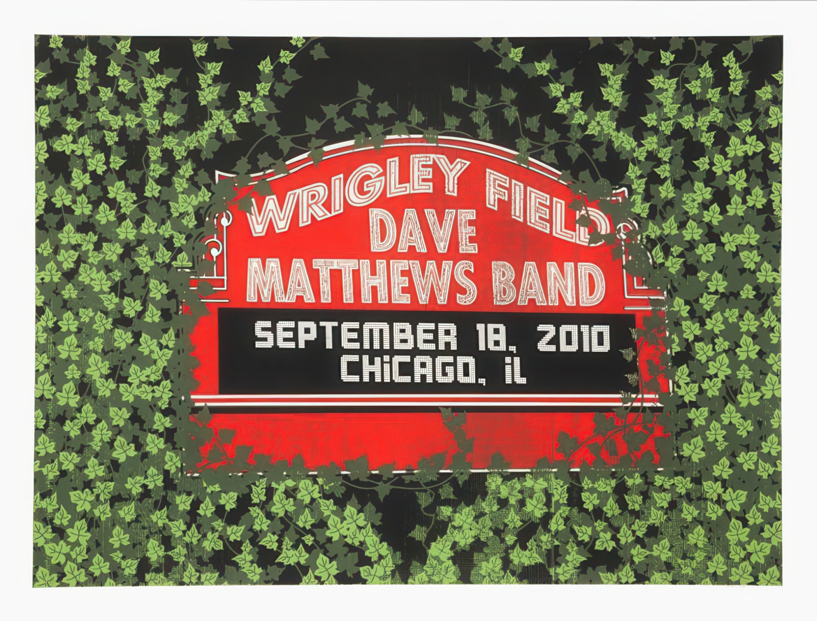Methane Studios — Dave Matthews Band, Wrigley Field, Chicago, IL · Sep 18, 2010 Poster